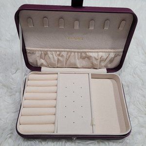 Landici Jewelry Box Leather Jewelry Rectangular Burgundy Red